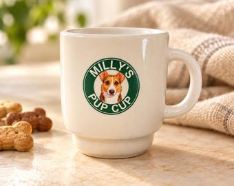 名入れ可能な犬用カップ、カスタム犬の写真と名前入り、ミニセラミックマグ、2インチペットカップ、犬の誕生日プレゼント、犬好きへのギフト