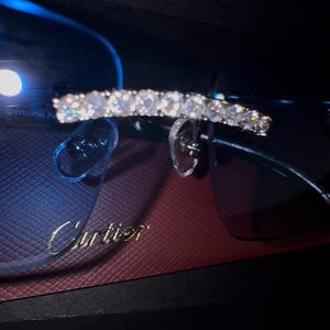 VVS1 Moissanite Iced Out Glasses | Hand-Set Diamond Sunglasses | Custom Bling Luxury Eyewear | Hip Hop Unisex Shades | Bust Down Glasses