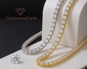 5mm Iced Out Diamond VVS Tennis Chain | Men's Jewelry | Diamond Necklace | Hip Hop Tennis Chain | Iced Out Necklace |