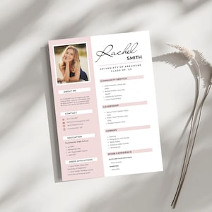 Personalized Sorority Rush Resume | Editable Canva Template for PNMs | Girly Pink Recruitment Resume | Digital Download, Rush Tips and Trick