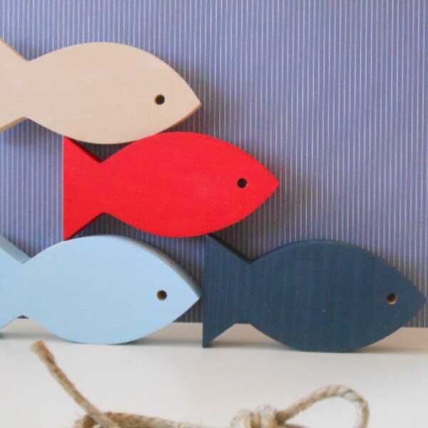 Nautical Nursery - Set of  four fish - Beach decor