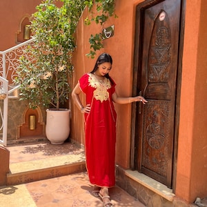 Moroccan Kaftan for Women | Traditional 3-Piece Gandoura Abaya | Handmade Berber Dress from Morocco |  Gandoura morrocan