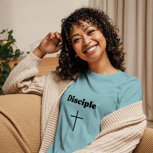 Relaxed Fit Disciple Tee - Black Font