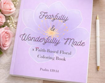 Hecho con temor y maravillas – Libro para colorear floral basado en la fe (PDF imprimible)