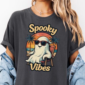Summerween Ghost Shirt, Comfort colors Summer Vibes Tshirt, Skeleton Beach Vibes Shirt, Summer Tees for Halloween Lover, Hot Ghoul Summer