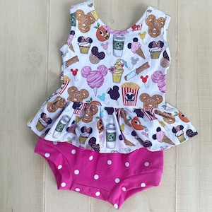 Park Snack Peplum Top, Baby Peplum Shirt, Toddler Peplum Shirt, Baby Outfit, Toddler Outfit, Baby Summer Outfit, Kid Peplum Tank Top
