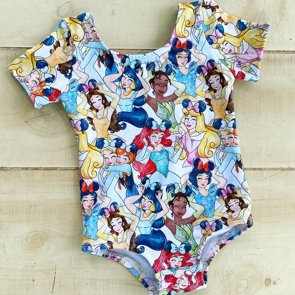 Princess Leotard, Baby Leotards, Leotards with Snaps, Newborn Leotards, Toddler Leotards, Floral Leotard, Gymnastic Leotard