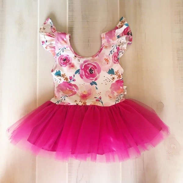 Flutter Ruffle Sleeve Tutu Leotard, Baby Leotards, Newborn Leotards, Toddler Leotards, Skirted Leotard, Peplum Leotard, Birthday Leotard
