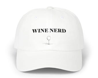 Wine Nerd Hat | Embroidered Wine Lover Baseball Cap | Funny Gift for Wine Enthusiasts, Sommeliers, or Wine Students | Wine Snob Gift