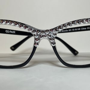 Custom Rhinestone Brow Topper for Pair Eyewear Frames - Magnetized Frame Accessory