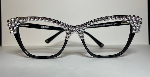 Custom Rhinestone Brow Topper for Pair Eyewear Frames - Magnetized Frame Accessory