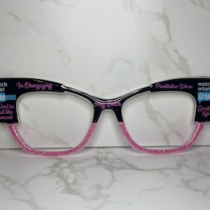 Custom Wanda Tek frame with Podcast 'Watch What Crappens" and a Glitter Split
