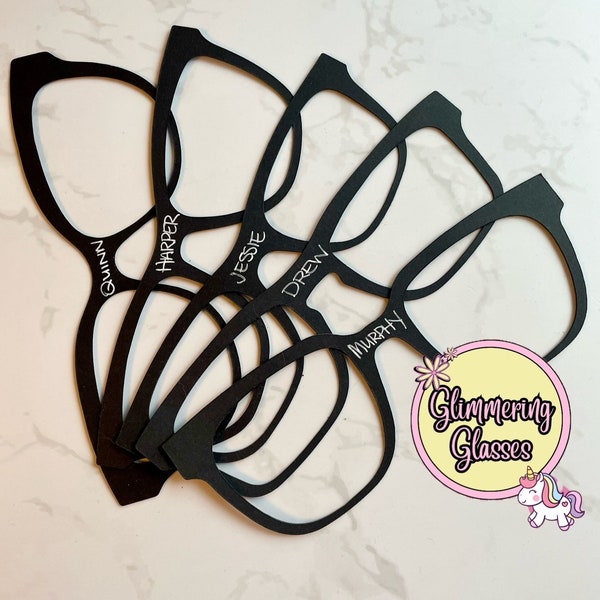 Trackable Pair Eyewear Frame Size Card Stock Cut Outs - Try On Kit for 5 Frame Styles - Glasses Home Try-On - Adult Glasses - Frame Samples