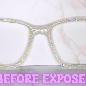 Custom Color-Changing UV Glitter Magnetic Topper for Pair Eyewear Frames