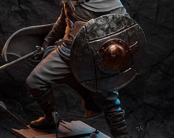 Kliffiguur | Karmozijnrood standbeeld van woestijnhars | Handgeschilderd verzamelobject