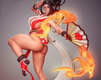 Mai Shiranui Resin Statue | King of Fighters Collectible | Hand-Painted Anime Figure