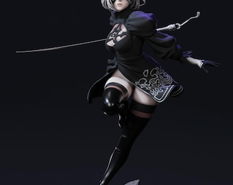 2B Running Figure | Hand-Painted Resin Statue | NieR: Automata Collectible