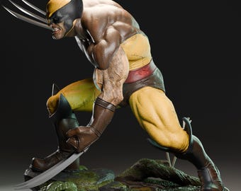 Wolverine in Action Pose | Hand-Painted Resin Statue | Marvel Collectible