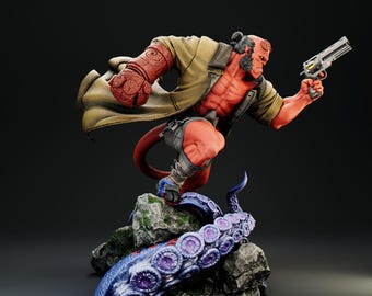 Hellboy Resin Figure | Hand-Painted Statue | Dark Horse Comics Collectible