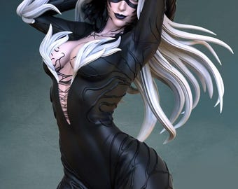 Black Cat Web of Shadows Resin Statue | 1/6 & 1/8 Scale | Hand-Painted Marvel Figure | Highly Detailed Collectible