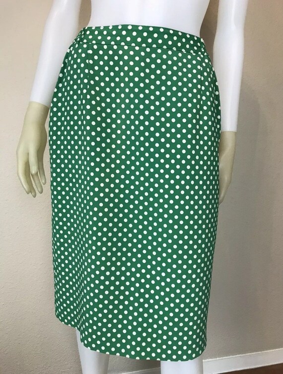 Women's Vintage Y2K Green \u0026 White Polka 