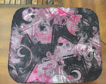 Set of 8 Skull and Tarot Printed Cloth Towels