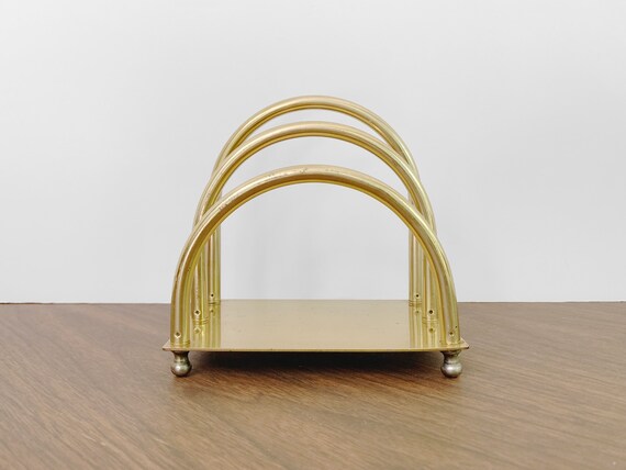 Vintage Brass Letter Holder Organizer Desk Organizer Etsy