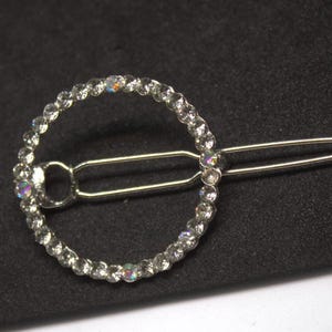 Glitzernde Kreis-Haarspange | Strass Geometrische Haarspange | Braut Haarschmuck | Kristall Haarnadel für Hochzeit oder Party