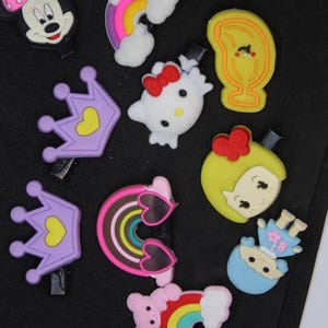 Cute Cartoon Hair Clips Set – Kawaii Rainbow, Crown, Kitty, Minnie, Unicorn & Fun Character Hair Accessories for Girls [Set of 10]
