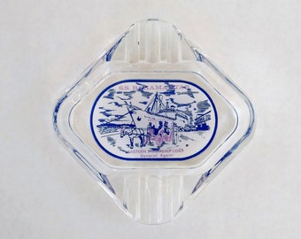 On Sale vintage S.S. Bahama Star ashtray, blue & white, Mid-Century, travel ~ GallivantsVintage