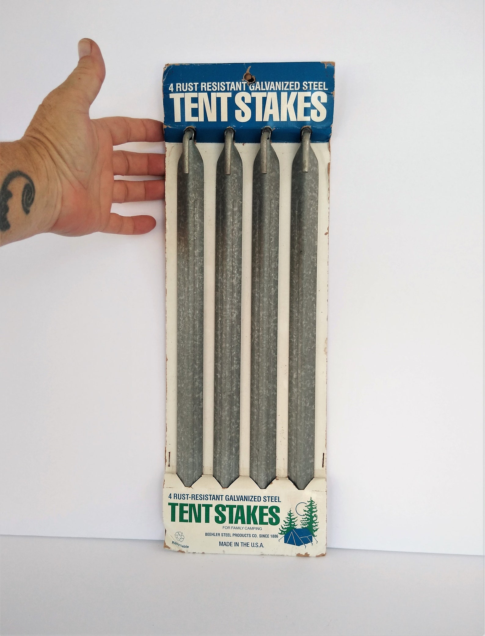 4 Camping Tent Stakes Galvanized Steel Rust Resistant New in Etsy