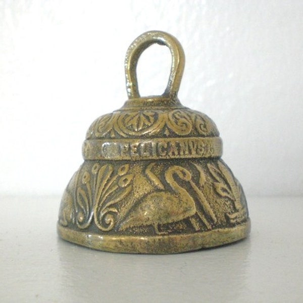 Vintage Brass Hand Bell Agnvs Pelicanvs Leo X Aqvila