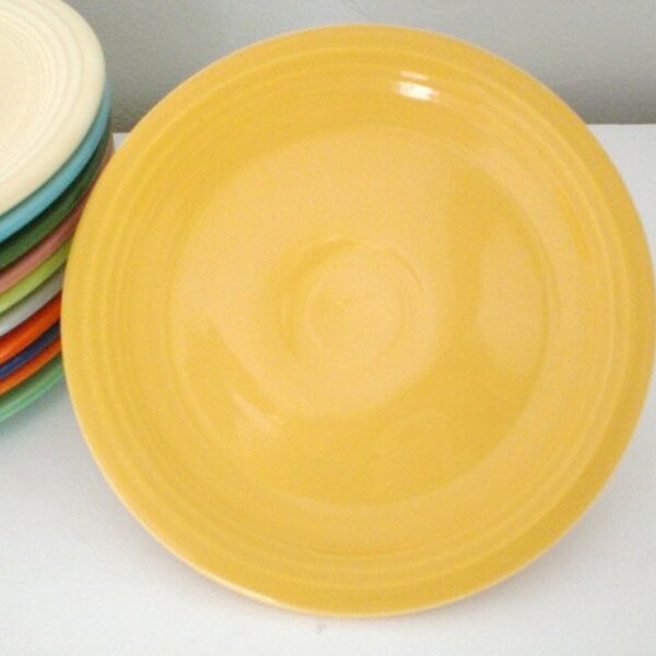 Vintage Fiestaware Cake Salad Plate Yellow