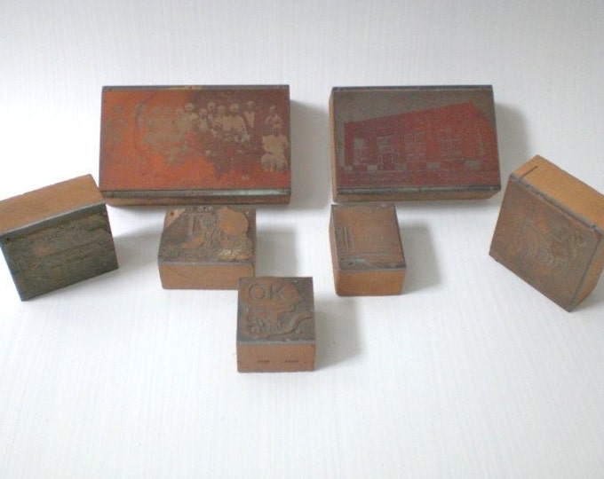 Vintage Printers Blocks Set of 6 Etsy