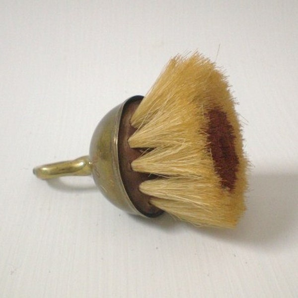 Vintage Brass Horsehair Brush Two Toned Small