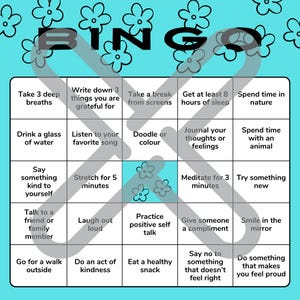 Cartes de bingo sur les saines habitudes des jeunes