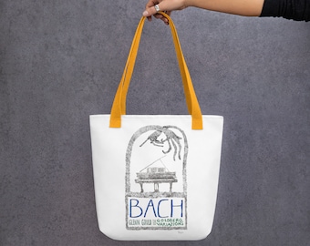 Tote Bag illustrated Bach Goldberg Variations 1955 Glenn Gould