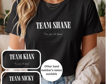Team Shane, Kian, Nicky T-Shirt, Boyband 25th Anniversary Tour Tee, Shane Filan Fan Shirt, Boy Band Concert Merch, Gift for Fans