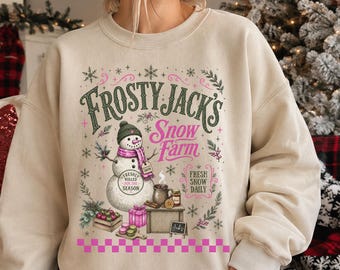 Vintage Christmas Snowman Sweatshirt Classic Christmas Tree Farm T-Shirt, Retro Snowman Tee, Whimsical Winter Gift