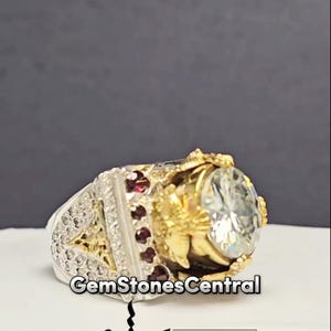 Real White Moissanite Men Ring in 925 Sterling silver Ring for Men Beautiful Ring For Her