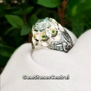 Elegant White Moissanite Men’s Ring 925 Sterling Silver Ring Stunning Moissanite Ring for Him & Her