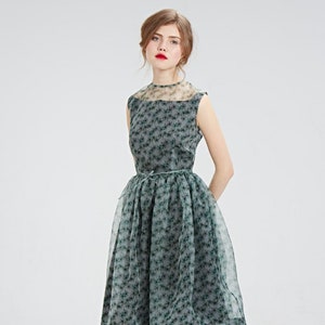Wedding Guest Dress, Silk Flare Dress, Bridesmaid Dress, Organza Dress, Cocktail Midi Dress, Circle Dress, Elegant Dress,Mother Of The Bride