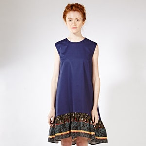 tank drop waist dress Floral V-Neck Long-Sleeve Dress | Blue Maxi Dress main image 0