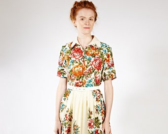 Boho Wedding Dress - Sizes L and XL| Floral wedding dress, Wool wedding dress, Button up dress with pockets - Archive Sample sale