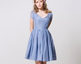 Short Bridesmaid Dress, 1950's Style, Available in XS - 1X Sizes