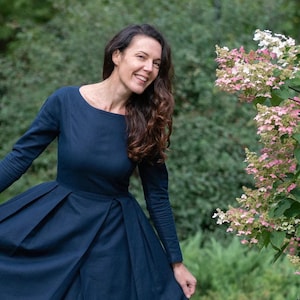 MODEST PRAIRIE DRESS | Linen Wedding Guest Dress, Formal Cocktail Dress, Mother Of The Bride Dress, Bridesmaid Dress, Womens Clothing