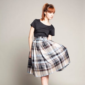 Dress For Women, Midi Dress, 1950's Dress, Flare Dress, Tartan Dress, Plaid Dress, Pleated Dress, Vintage Style Dress, Plus Size Clothing