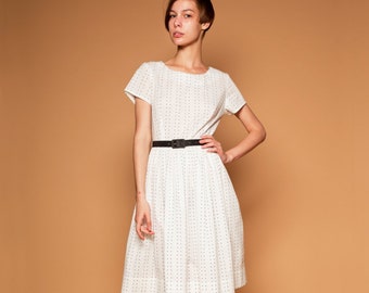 Women Dress, Flare Dress, 1950's Dress, Polka Dot Dress, Alternative Wedding Dress, Bridesmaid Dress, Simple Wedding Dress, Midi Dress