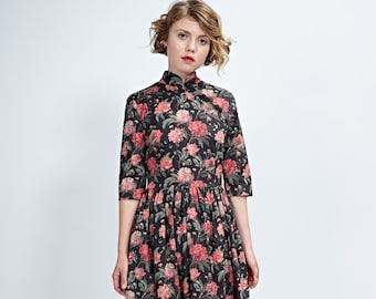 Abito da donna, Abito camicia, Abito floreale, Vestito del 1950, Vestito flare, Abito da tasca, Vestito in stile vintage, Abito con colletto, Abito da ufficio, Abito midi