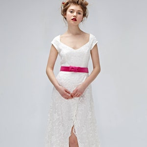 Silk Wedding Dress, Lace Dress, Mermaid Wedding Dress, Silk Formal Dress, Rustic Wedding Dress, White Silk Dress, Country Wedding Dress image 1